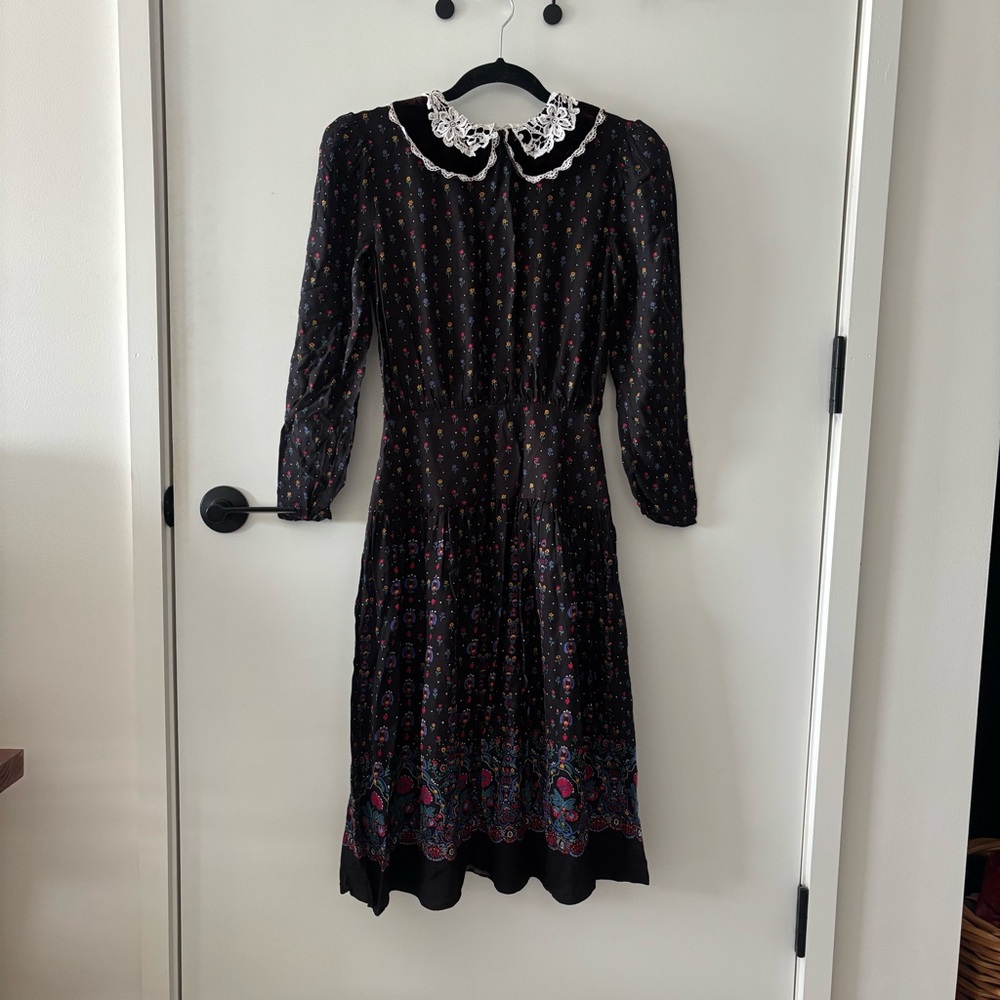 Vintage 1980s Gunne Sax Floral Lace Dress – Size 5 (Fits XS / US 0–2)